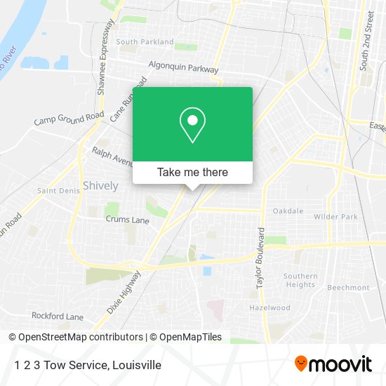 1 2 3 Tow Service map