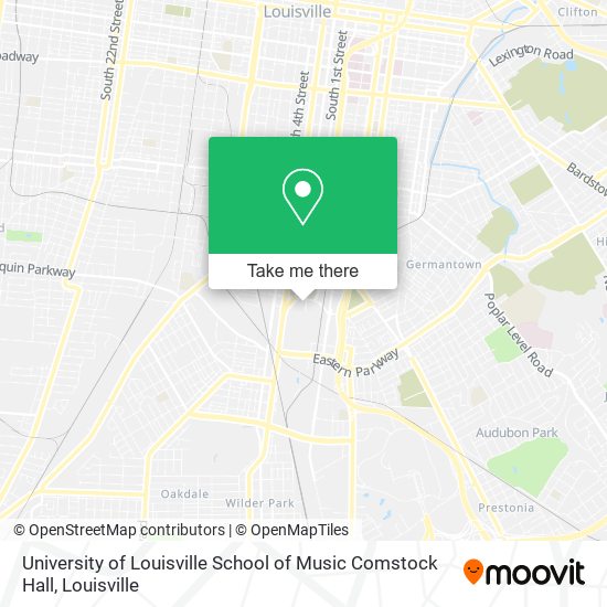 Mapa de University of Louisville School of Music Comstock Hall