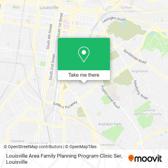 Louisville Area Family Planning Program-Clinic Ser map