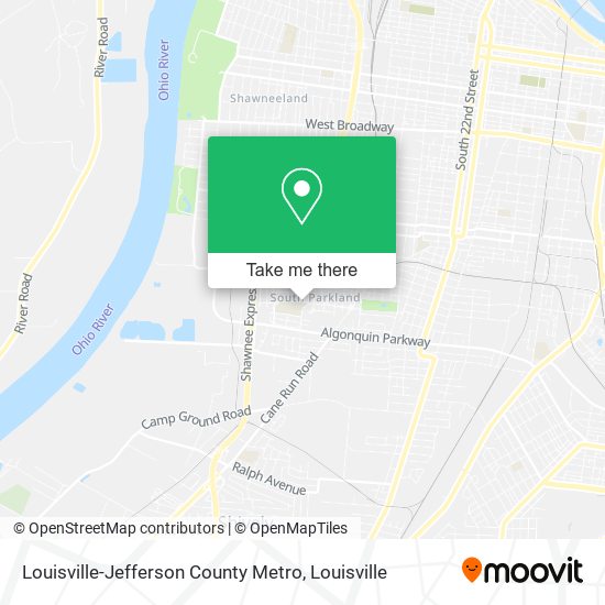 Mapa de Louisville-Jefferson County Metro