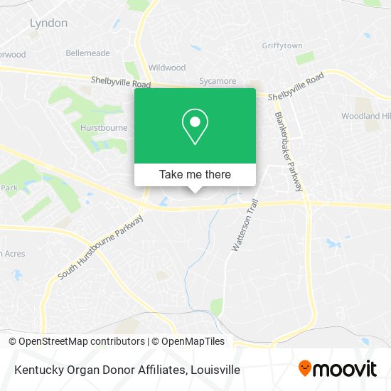 Mapa de Kentucky Organ Donor Affiliates