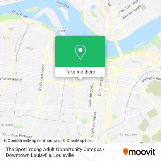 Mapa de The Spot: Young Adult Opportunity Campus - Downtown Louisville