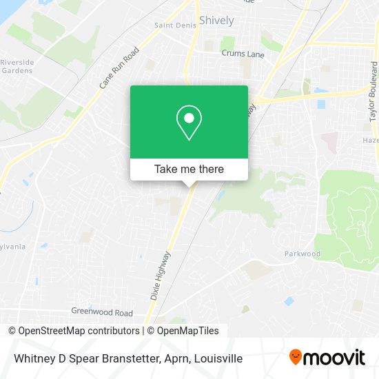 Whitney D Spear Branstetter, Aprn map