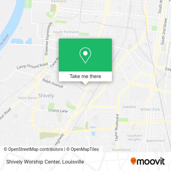 Shively Worship Center map
