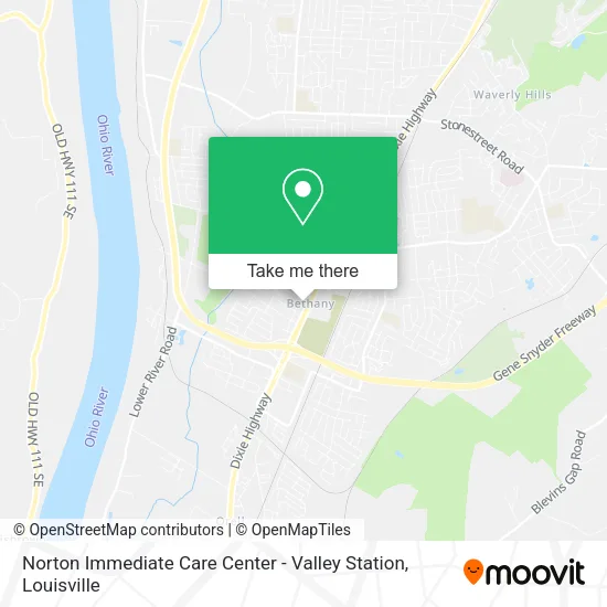 Norton Immediate Care Center - Valley Station map