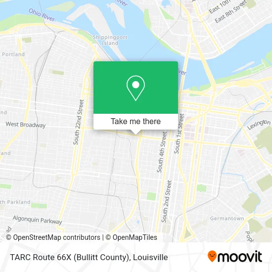 TARC Route 66X (Bullitt County) map
