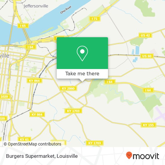 Mapa de Burgers Supermarket, 1105 Ray Ave Louisville, KY 40204