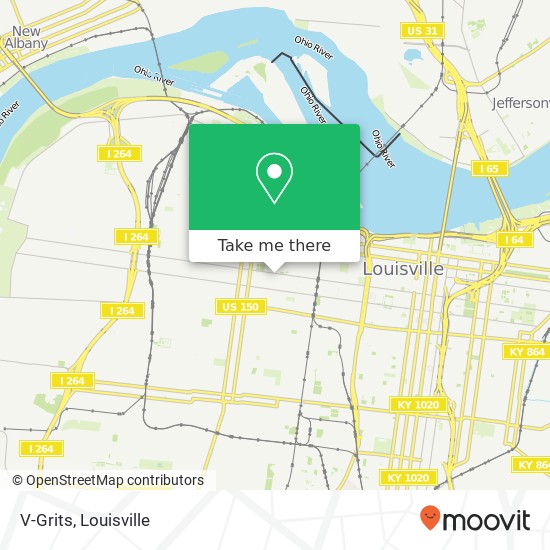 Mapa de V-Grits, 1812 W Muhammad Ali Blvd Louisville, KY 40203