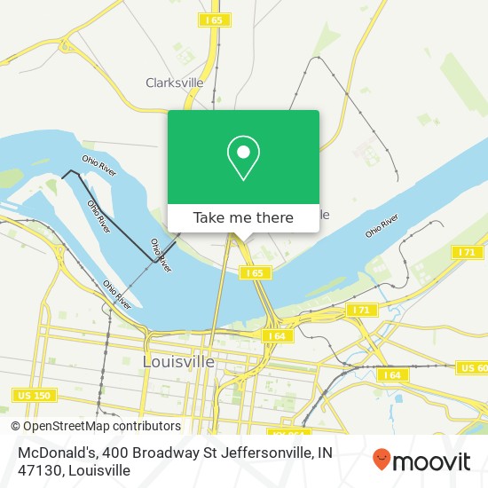 Mapa de McDonald's, 400 Broadway St Jeffersonville, IN 47130