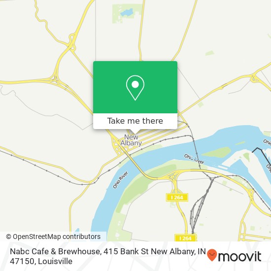 Mapa de Nabc Cafe & Brewhouse, 415 Bank St New Albany, IN 47150