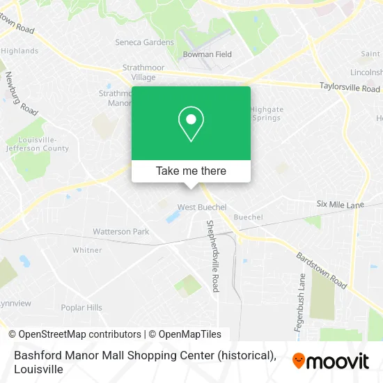 Bashford Manor Mall Shopping Center (historical) map