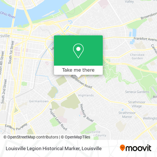 Mapa de Louisville Legion Historical Marker