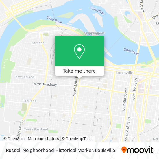 Russell Neighborhood Historical Marker map