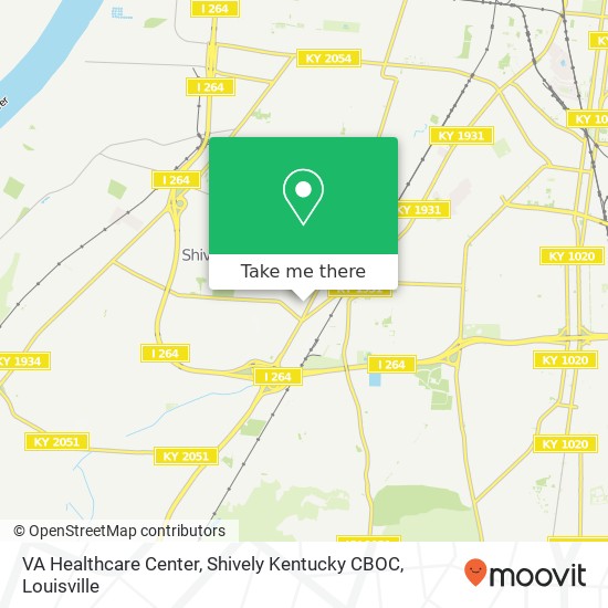 Mapa de VA Healthcare Center, Shively Kentucky CBOC