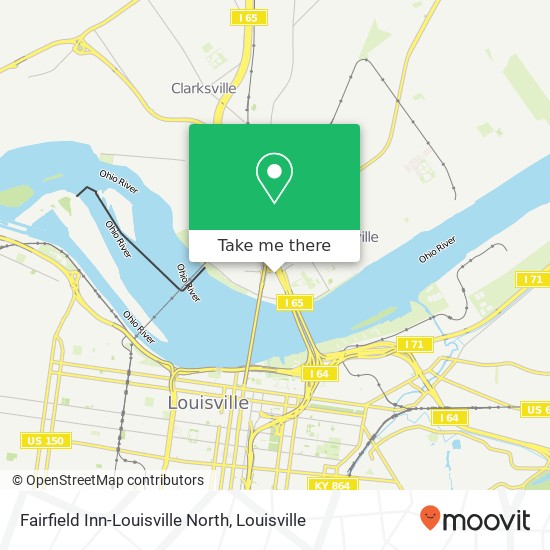 Fairfield Inn-Louisville North map