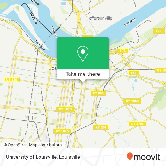 University of Louisville map