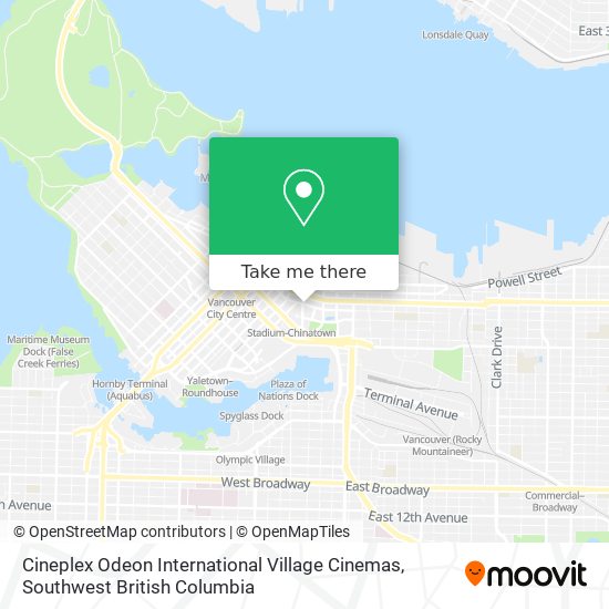 Cineplex Odeon International Village Cinemas map