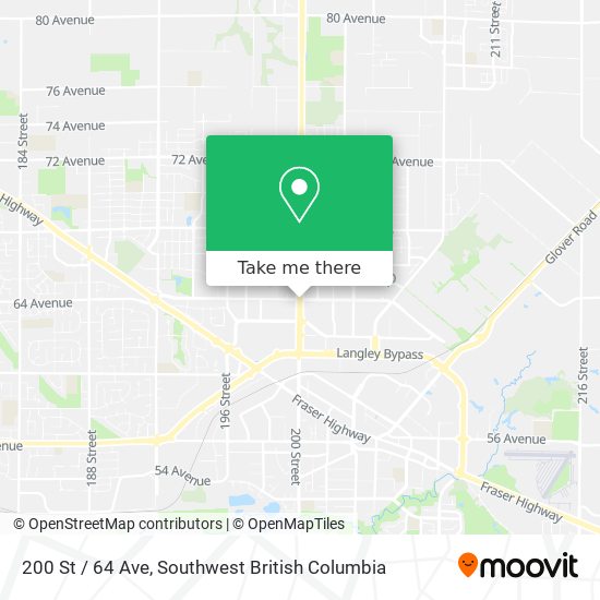 200 St / 64 Ave map