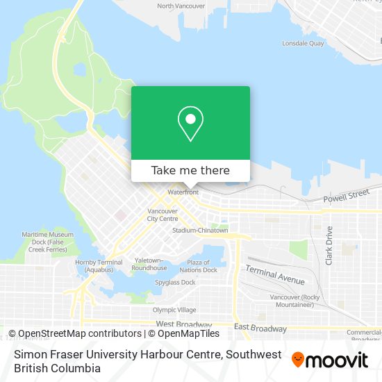 Simon Fraser University Harbour Centre map