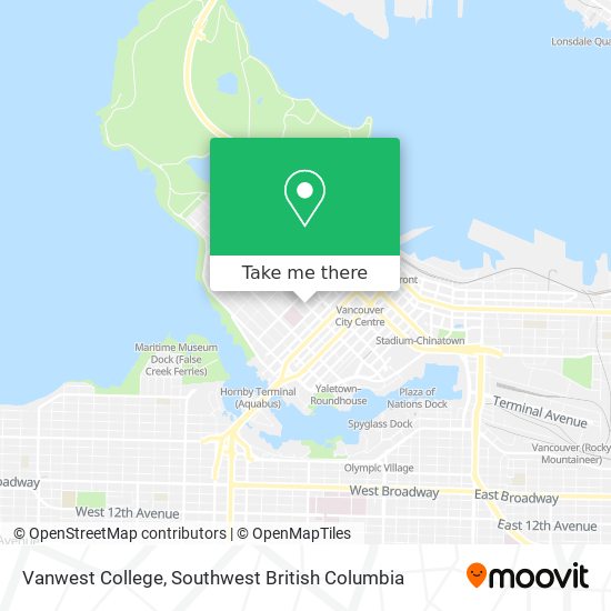 Vanwest College map