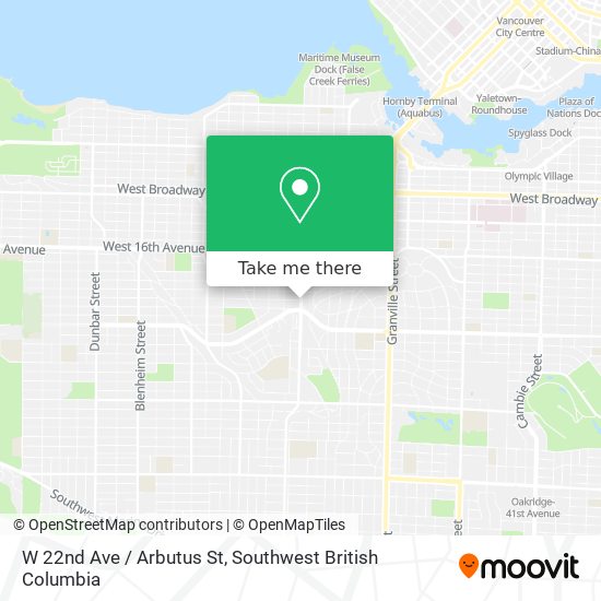 W 22nd Ave / Arbutus St map