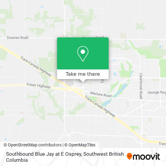 Southbound Blue Jay at E Osprey map