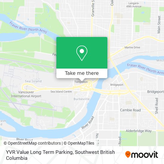 YVR Value Long Term Parking map