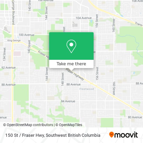 150 St / Fraser Hwy map