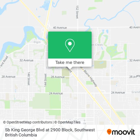 Sb King George Blvd at 2900 Block map