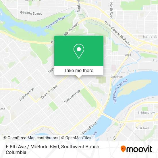 E 8th Ave / McBride Blvd map