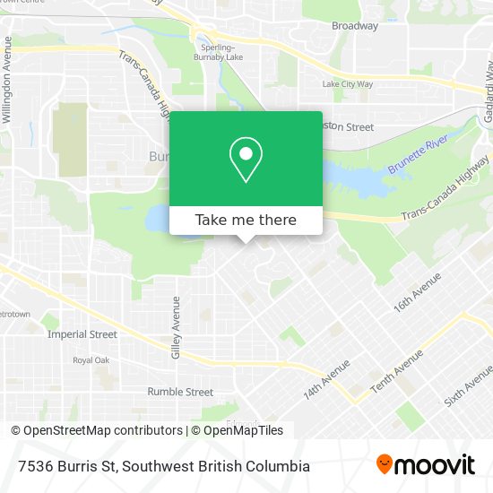 7536 Burris St map