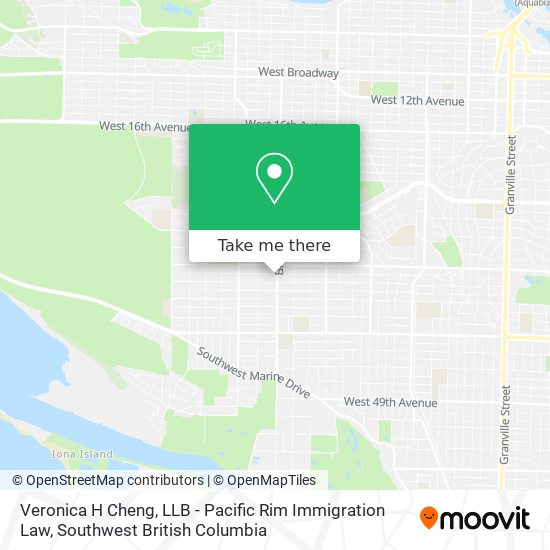 Veronica H Cheng, LLB - Pacific Rim Immigration Law map