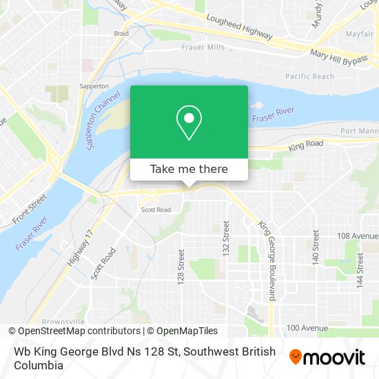 Wb King George Blvd Ns 128 St map