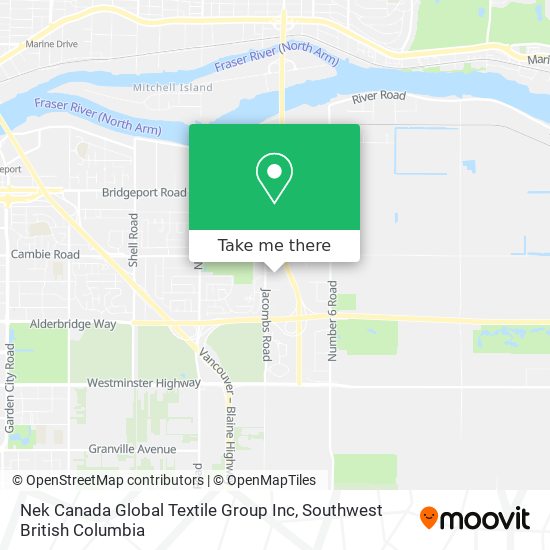 Nek Canada Global Textile Group Inc map
