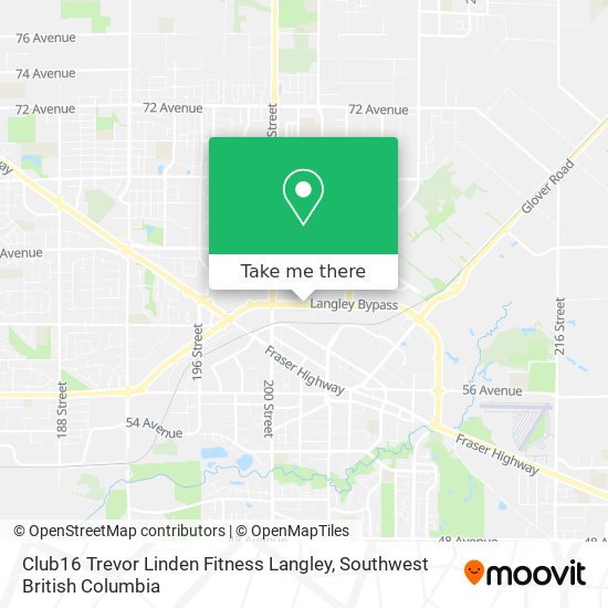 Club16 Trevor Linden Fitness Langley map