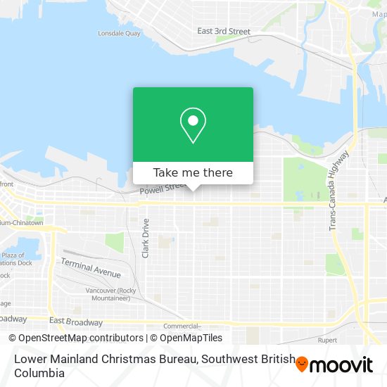 Lower Mainland Christmas Bureau map