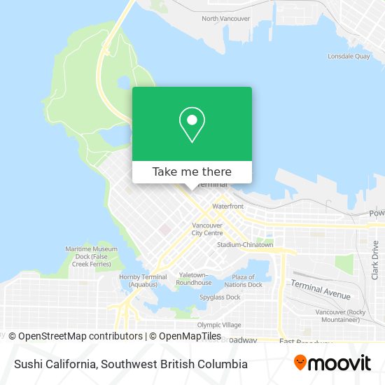 Sushi California map