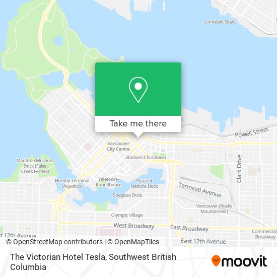 The Victorian Hotel Tesla map