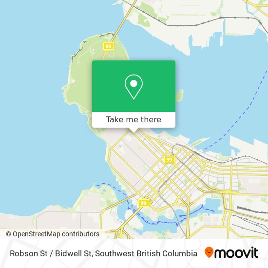 Robson St / Bidwell St map