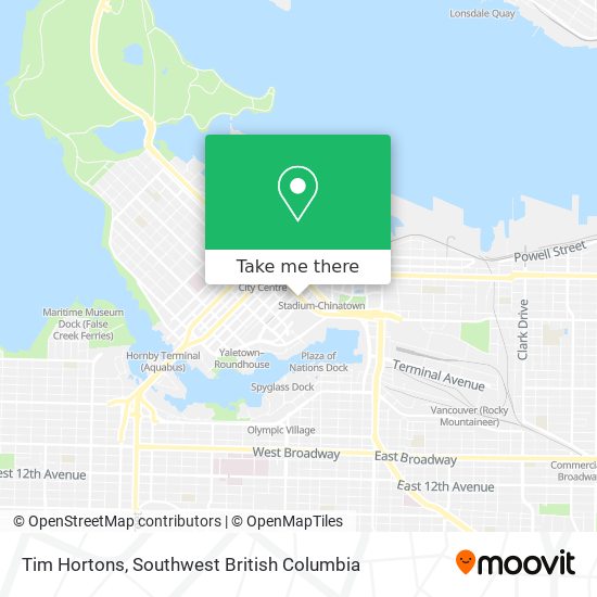 Tim Hortons map