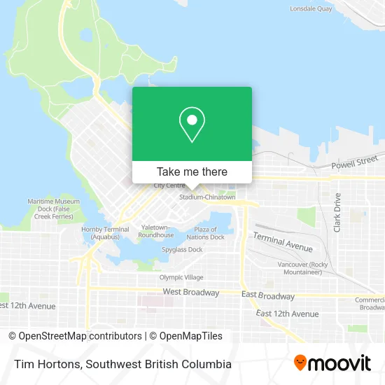 Tim Hortons map