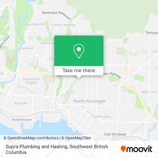 Supra Plumbing and Heating map
