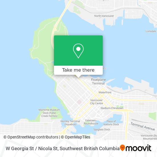 W Georgia St / Nicola St map
