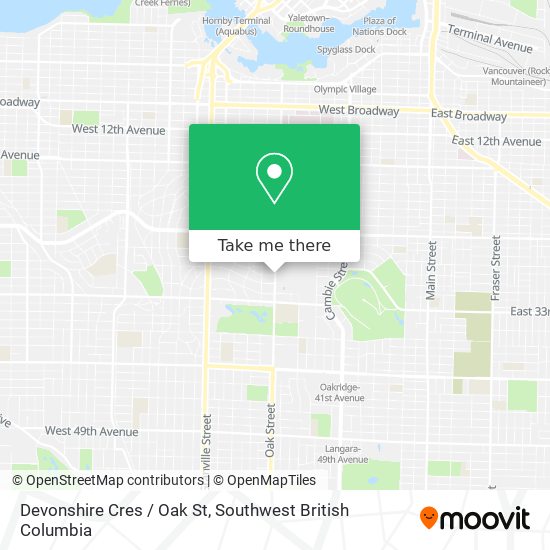 Devonshire Cres / Oak St map