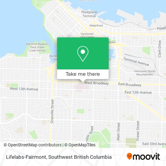 Lifelabs-Fairmont map