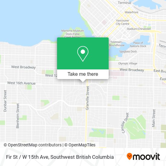 Fir St / W 15th Ave map