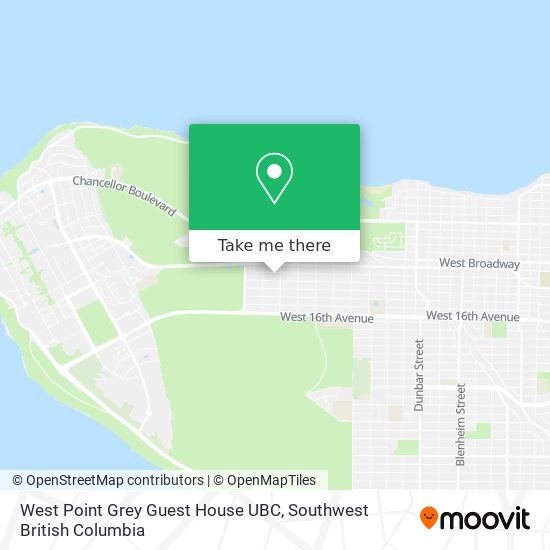West Point Grey Guest House UBC map
