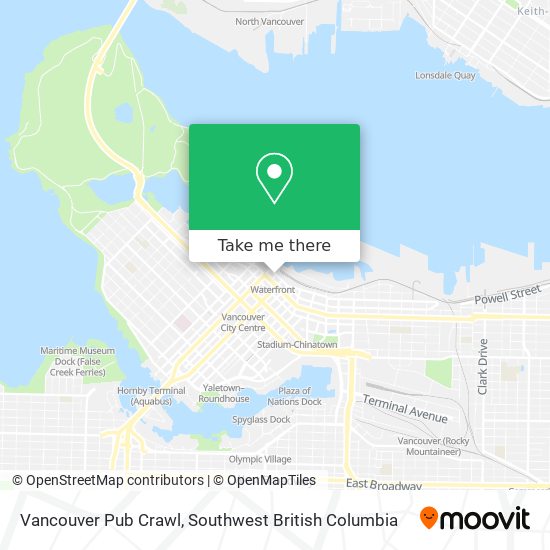 Vancouver Pub Crawl map