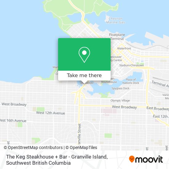 The Keg Steakhouse + Bar - Granville Island map