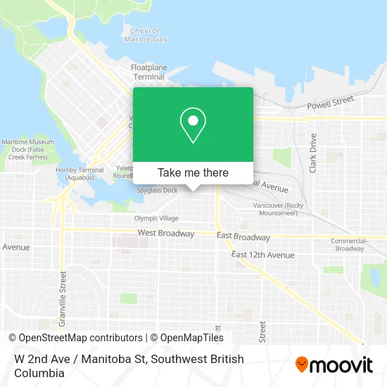W 2nd Ave / Manitoba St map